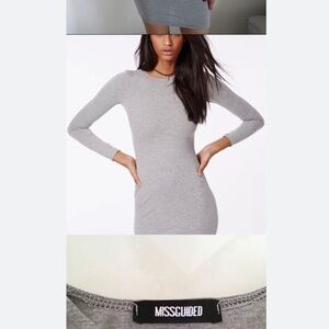 Misguided long sleeve grey dress